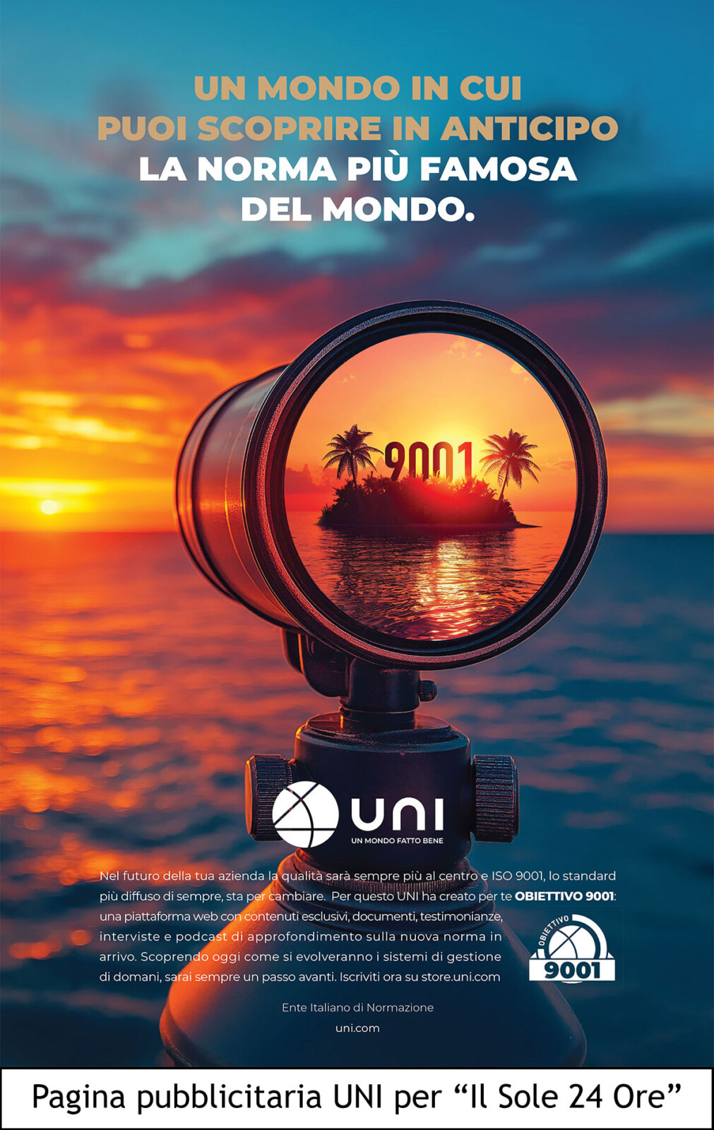Pubblicità UNI per Il Sole 24 Ore